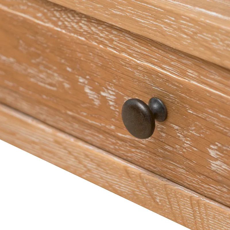 Table de chevet en chêne massif avec 2 tiroirs et étagères pour chambre à coucher