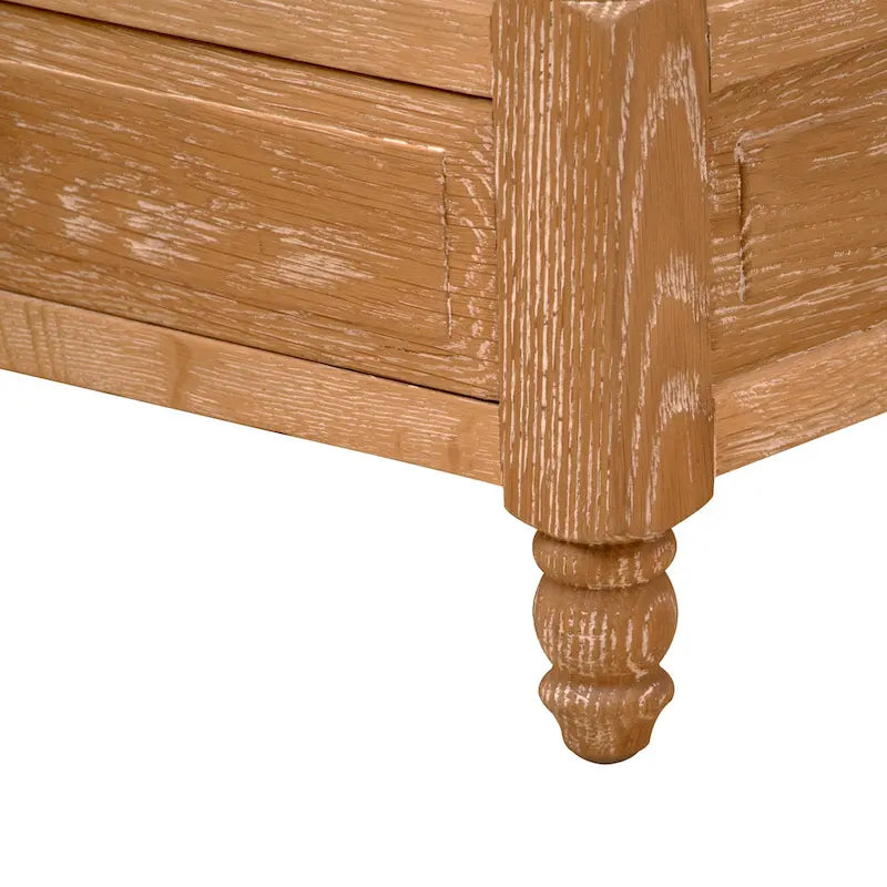 Table de chevet en chêne massif avec 2 tiroirs et étagères pour chambre à coucher