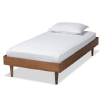 Cadre de lit plateforme en bois de style Mid-Century Modern – Fini Noyer Cendré