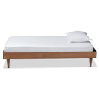 Cadre de lit plateforme en bois de style Mid-Century Modern – Fini Noyer Cendré