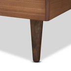 Cadre de lit plateforme en bois de style Mid-Century Modern – Fini Noyer Cendré
