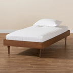 Cadre de lit plateforme en bois de style Mid-Century Modern – Fini Noyer Cendré
