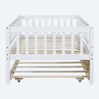 Lit de repos simple en bois avec lit gigogne et barrières de sécurité