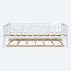 Lit de repos simple en bois avec lit gigogne et barrières de sécurité