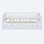 Lit de repos simple en bois avec lit gigogne et barrières de sécurité