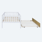 Lit de repos simple en bois avec lit gigogne et barrières de sécurité