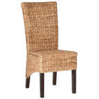 Chaise de salle à manger aspect rotin tressé, ensemble de 2 - 46 x 59 x 103 cm