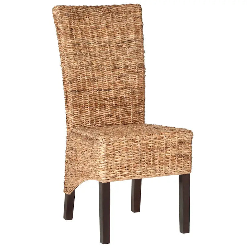Chaise de salle à manger aspect rotin tressé, ensemble de 2 - 46 x 59 x 103 cm
