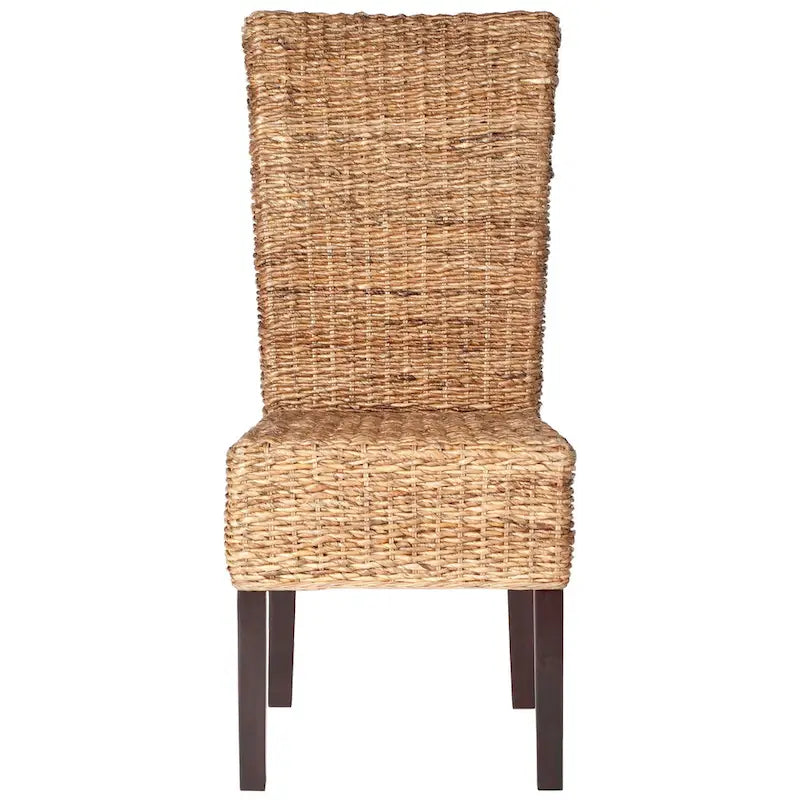 Chaise de salle à manger aspect rotin tressé, ensemble de 2 - 46 x 59 x 103 cm