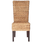 Chaise de salle à manger aspect rotin tressé, ensemble de 2 - 46 x 59 x 103 cm