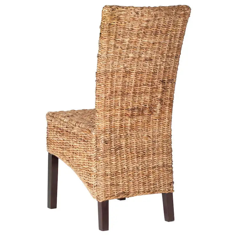 Chaise de salle à manger aspect rotin tressé, ensemble de 2 - 46 x 59 x 103 cm