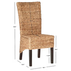 Chaise de salle à manger aspect rotin tressé, ensemble de 2 - 46 x 59 x 103 cm
