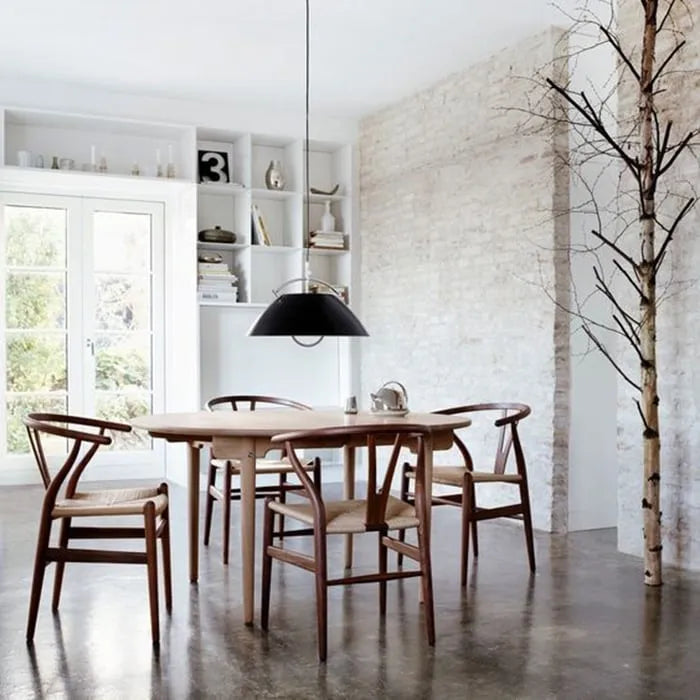 Ensemble de 2 chaises de salle à manger en bois avec accoudoirs en Y et assises en corde tressée