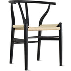 Ensemble de 2 chaises de salle à manger en bois avec accoudoirs en Y et assises en corde tressée