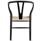 Ensemble de 2 chaises de salle à manger en bois avec accoudoirs en Y et assises en corde tressée
