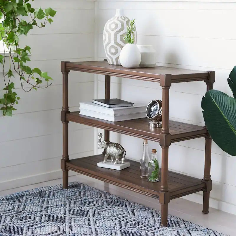 SAFAVIEH Olevia Console 3 étagères - 33,8 L x 13,8 P x 29,5 H - 34Lx14Px30H