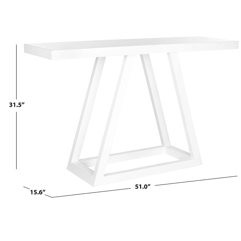 Console laquée blanche - 51 larg. x 16 prof. x 32 haut. pouces