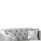 Causeuse capitonnée classique – Tissu gris