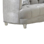 Causeuse capitonnée classique – Tissu gris