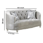 Causeuse capitonnée classique – Tissu gris