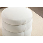 Tabouret/Repose-pieds rond en velours ottoman