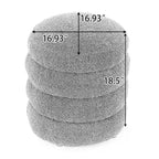 Tabouret/Repose-pieds rond en velours ottoman