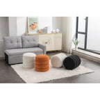 Tabouret/Repose-pieds rond en velours ottoman