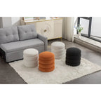 Tabouret/Repose-pieds rond en velours ottoman