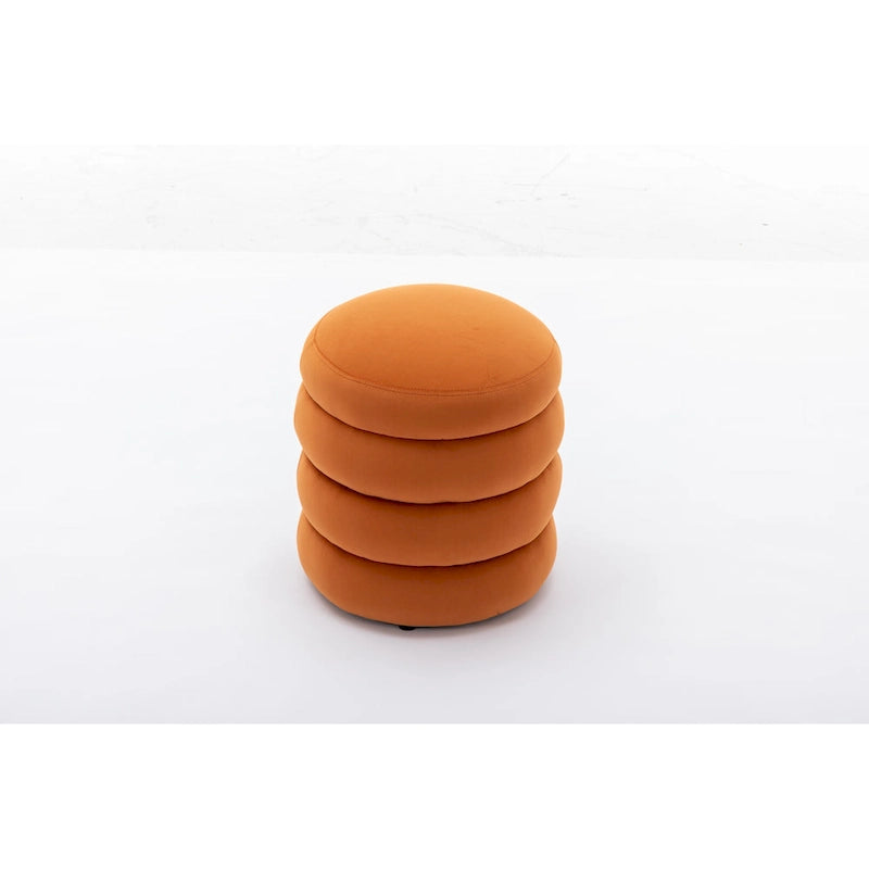 Tabouret/Repose-pieds rond en velours ottoman