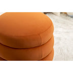 Tabouret/Repose-pieds rond en velours ottoman