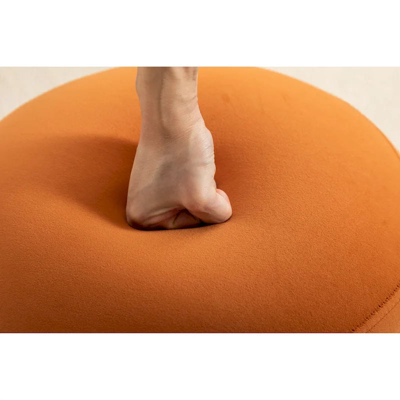 Tabouret/Repose-pieds rond en velours ottoman