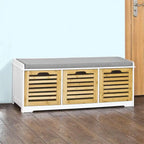 Banc de rangement 3 tiroirs avec coussin d'assise