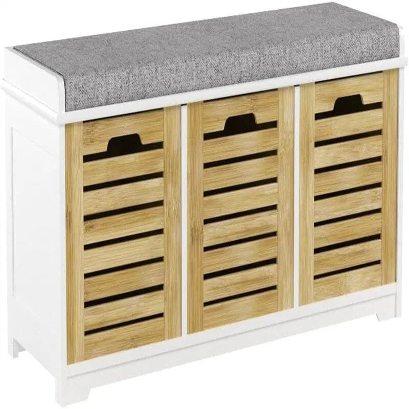 Banc de rangement 3 tiroirs avec coussin d'assise