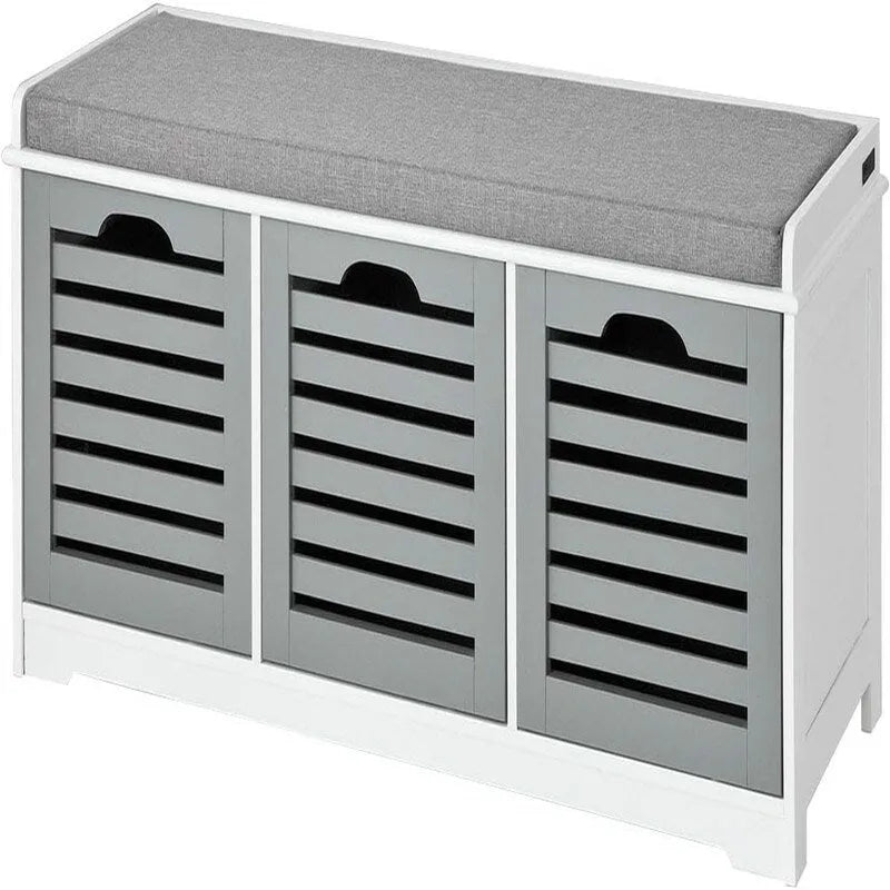 Banc de rangement 3 tiroirs avec coussin d'assise