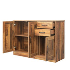 Buffet en bois avec 3 portes et 2 tiroirs