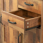 Buffet en bois avec 3 portes et 2 tiroirs