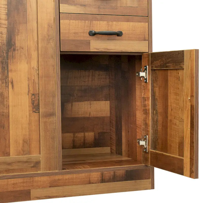Buffet en bois avec 3 portes et 2 tiroirs
