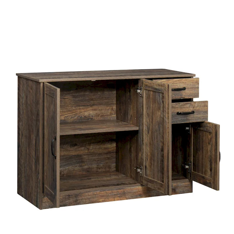 Buffet en bois avec 3 portes et 2 tiroirs