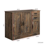 Buffet en bois avec 3 portes et 2 tiroirs