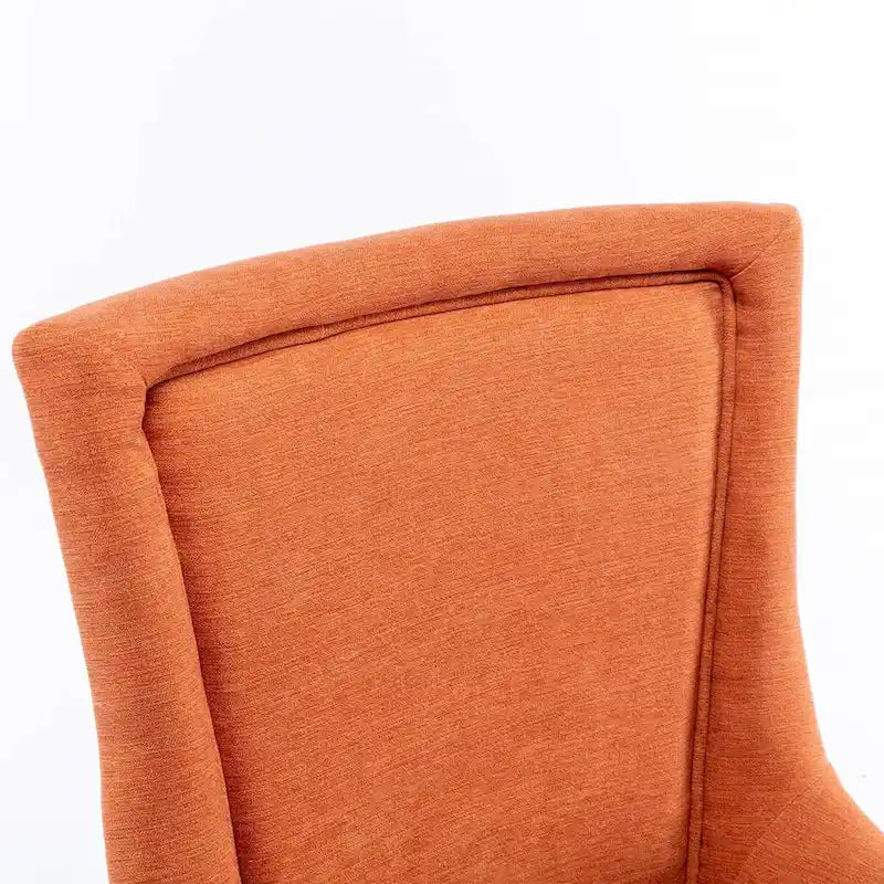Chaise de salle à manger en tissu avec clous décoratifs et pieds chromés (lot de 2)