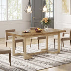 Table à manger rectangulaire de 160 cm avec pieds en bois massif pour 4 à 6 personnes