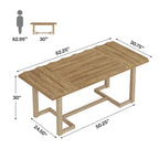 Table à manger rectangulaire de 160 cm avec pieds en bois massif pour 4 à 6 personnes