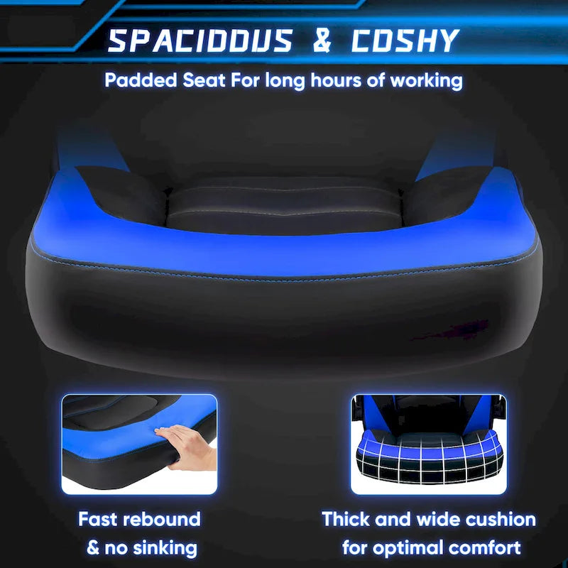 Chaise de jeu ergonomique avec support lombaire et accoudoirs relevables
