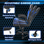 Chaise de jeu ergonomique avec support lombaire et accoudoirs relevables