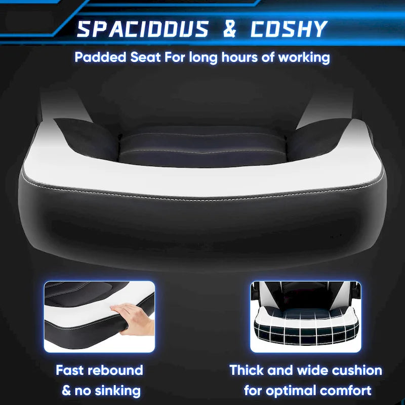Chaise de jeu ergonomique avec support lombaire et accoudoirs relevables