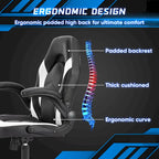 Chaise de jeu ergonomique avec support lombaire et accoudoirs relevables