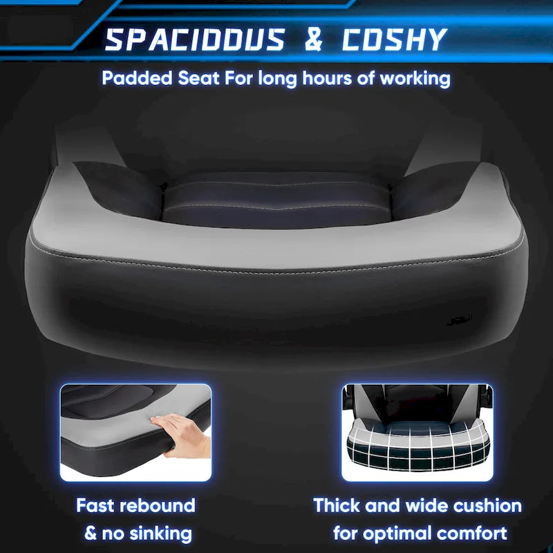 Chaise de jeu ergonomique avec support lombaire et accoudoirs relevables