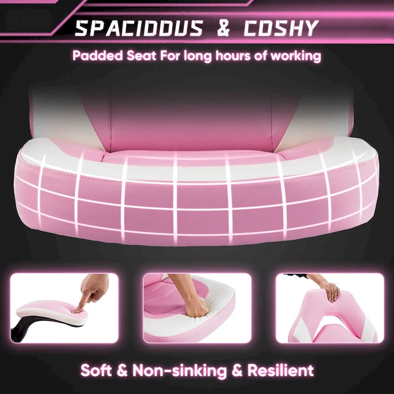 Chaise de jeu ergonomique avec support lombaire et accoudoirs relevables