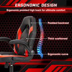 Chaise de jeu ergonomique avec support lombaire et accoudoirs relevables