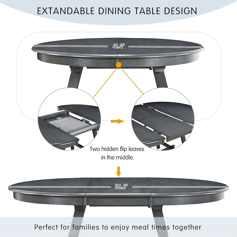 Table de salle à manger ronde extensible